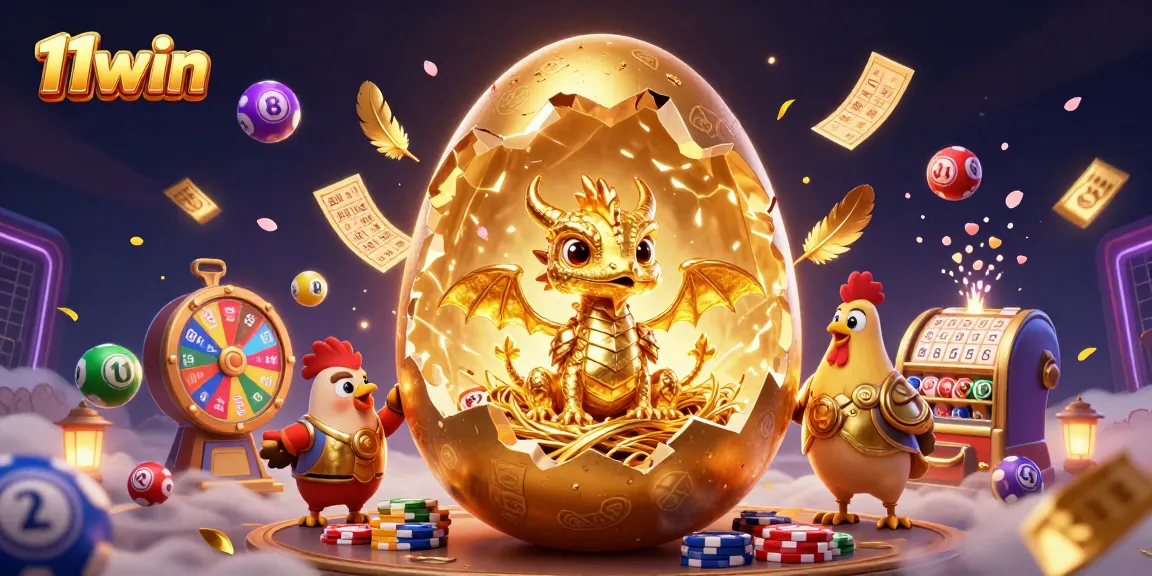 Experience thrilling gaming at 11win with a golden dragon and vibrant casino elements.