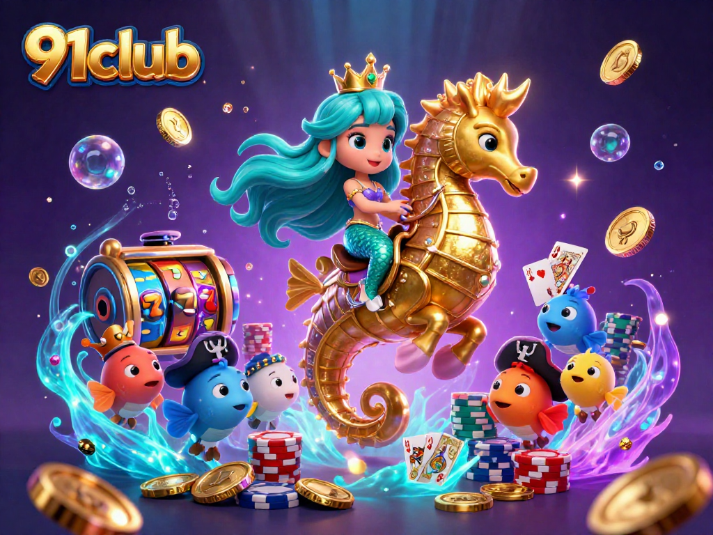 Experience the vibrant world of 91club, featuring thrilling casino elements and colorful characters in an immersive adventure.