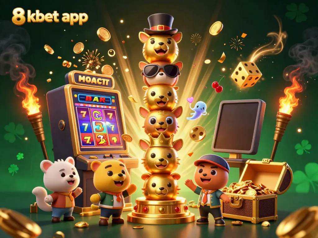 Experience thrilling wins with the 8xbet app as a golden totem and jackpot symbols burst with excitement.