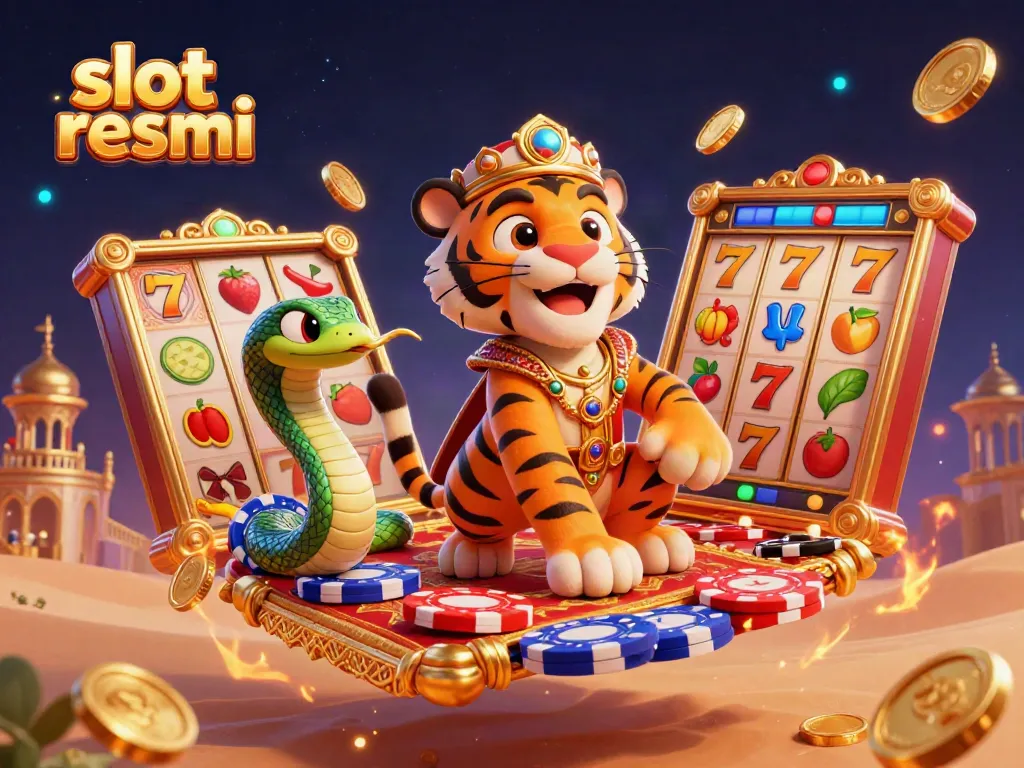 Engage with slot resmi's vibrant casino art featuring an Arabian Nights-themed scene with dazzling elements.
