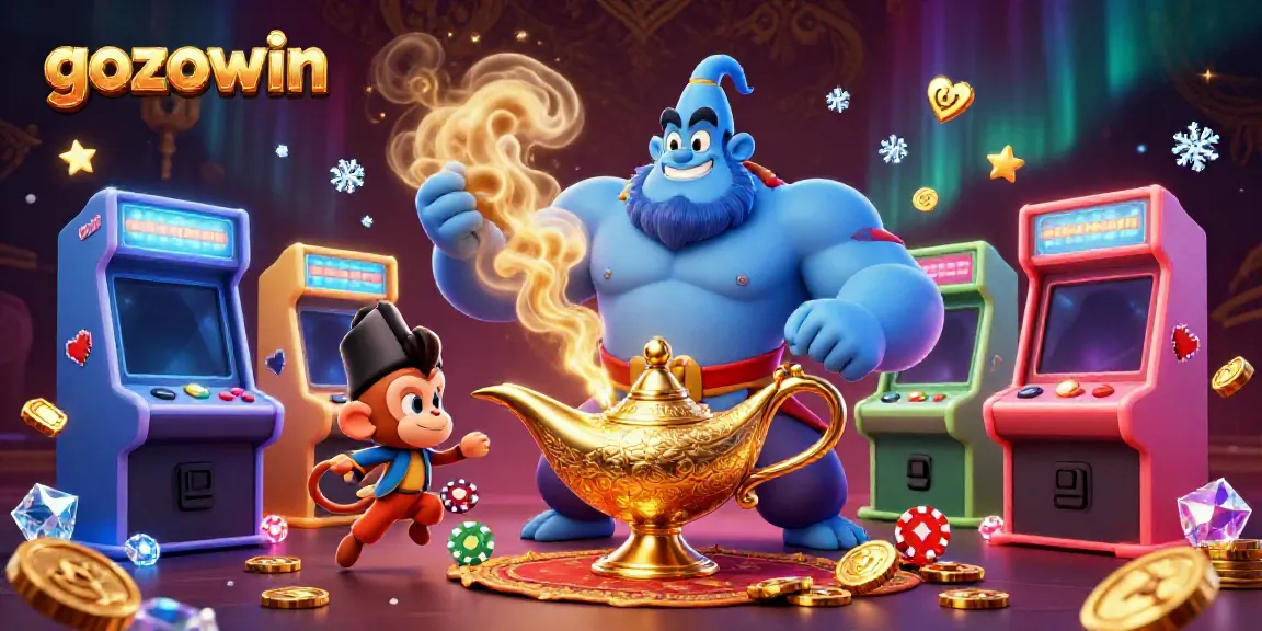 Experience the thrill of gozowin with a vibrant casino scene filled with colorful game elements.