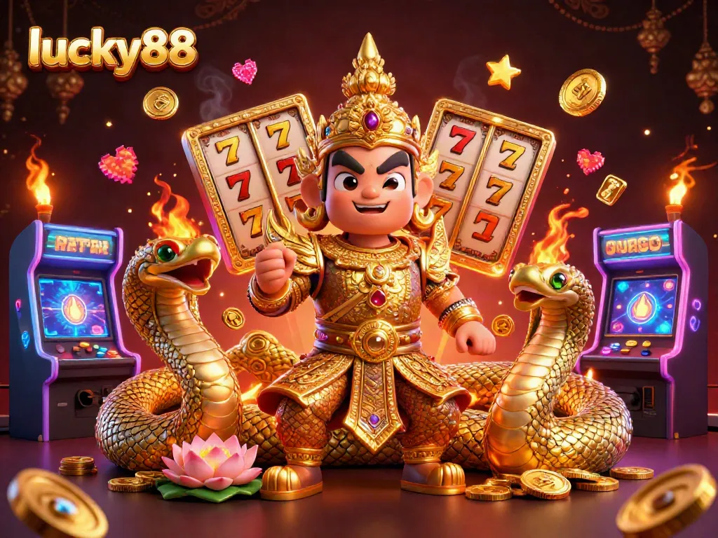 Experience thrilling gameplay with lucky88's vibrant casino scene filled with colorful slot and gaming elements.