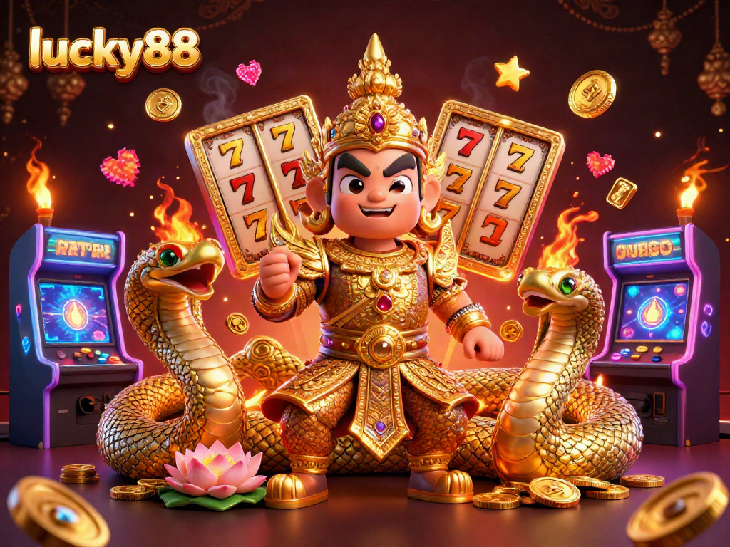 Experience thrilling gameplay with lucky88's vibrant casino scene filled with colorful slot and gaming elements.