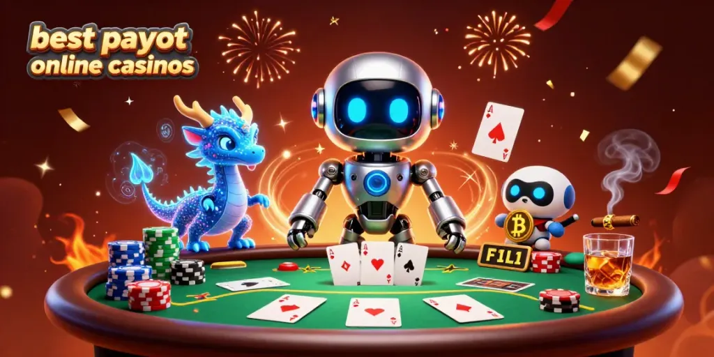 Experience the thrill of the best payout online casinos with vibrant gaming elements and energetic characters.