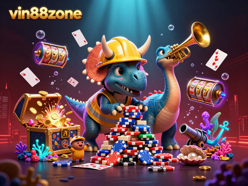 Experience exciting gaming adventures at vin88zone with vibrant characters and a rich casino atmosphere.