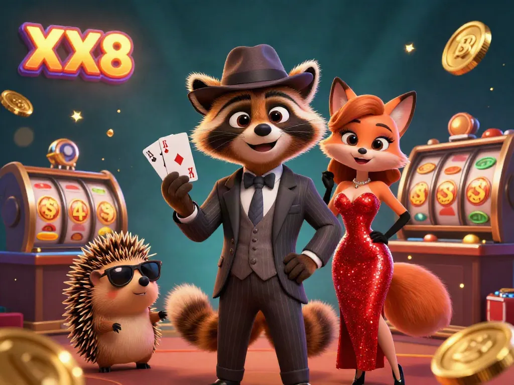 Experience thrilling gameplay with XX8 in a vibrant casino scene featuring dynamic characters and exciting game elements.