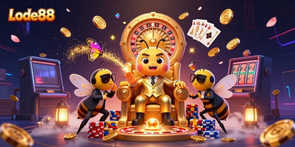Engage in exciting gaming at Lode88 with our vibrant casino scene featuring royals, treasures, and action.