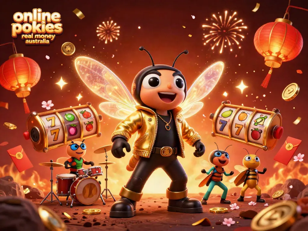 Experience thrilling online pokies real money Australia with vivid 3D illustrations showcasing captivating characters and game elements.