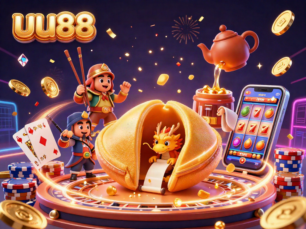 Experience thrilling action with uu88, highlighting dynamic slots, golden chips, and high-stakes gaming excitement.