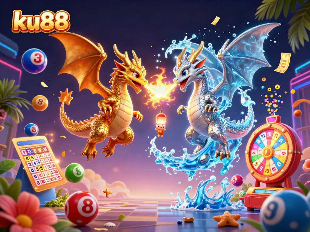 Engage in thrilling action on ku88 with vibrant lottery elements and dynamic dragons.